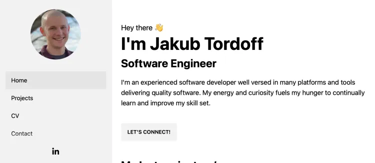 Jakub Tordoff Resume with Astro